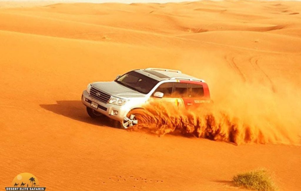 Evening Desert Safari Dubai with BBQ Dinner at golden sunset dunes