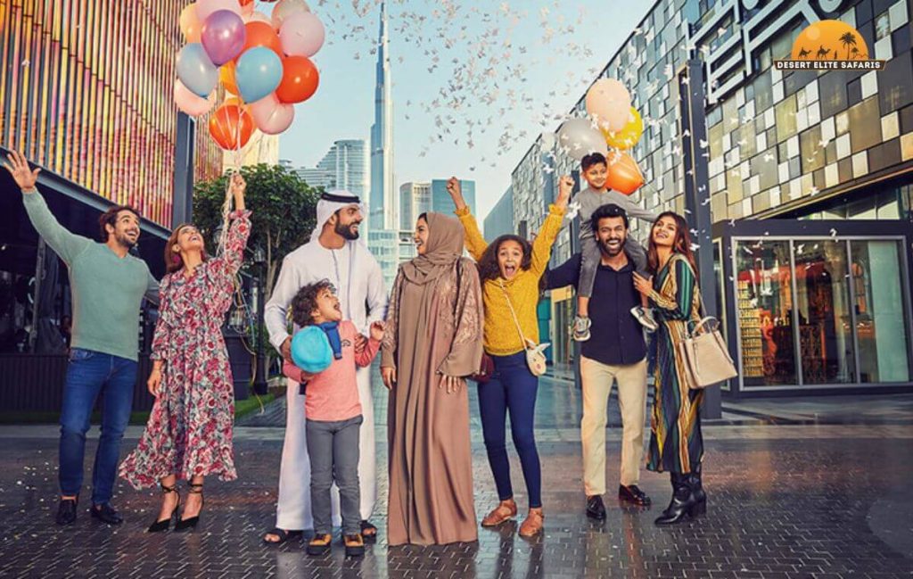Crowd enjoying Dubai Shopping Festival deals 2025